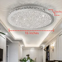 LOYALHEARTD 16" Modern Crystal Ceiling Light Pendant Lamp Luxury Embedded Installation Round LED Chandelier Raindrop Design