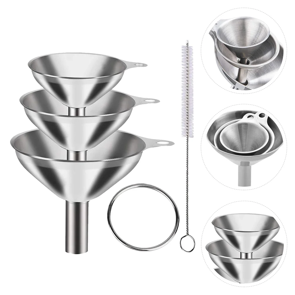 

Stainless Steel Funnel Oil for Daily Use Food Dispensing Home Kitchen Gadgets Transferring