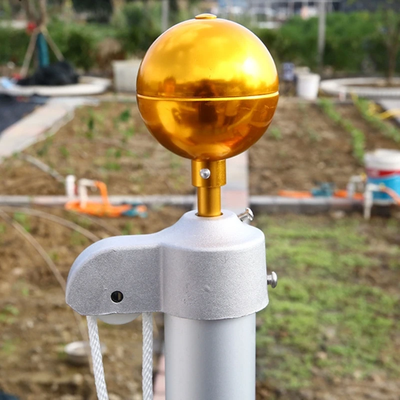 Practical Flagpole Sphere Ornament Weatherproof Toppers For In Ground Poles G5AB