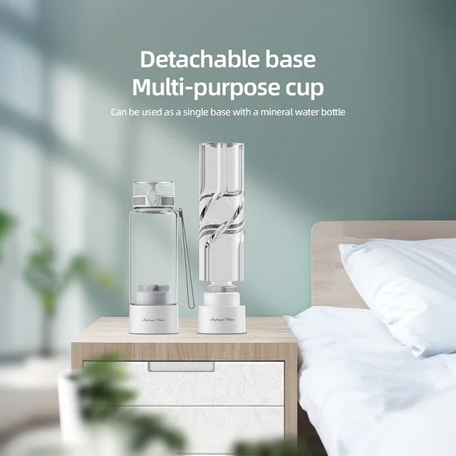 ขวดน้ําไฮโดรเจนรุ่นใหม่ เครื่องกําเนิดน้ําไฮโดรเจนที่อุดมไปด้วย + อะแดปเตอร์เสริม รูปแบบแพ็คเกจ 3