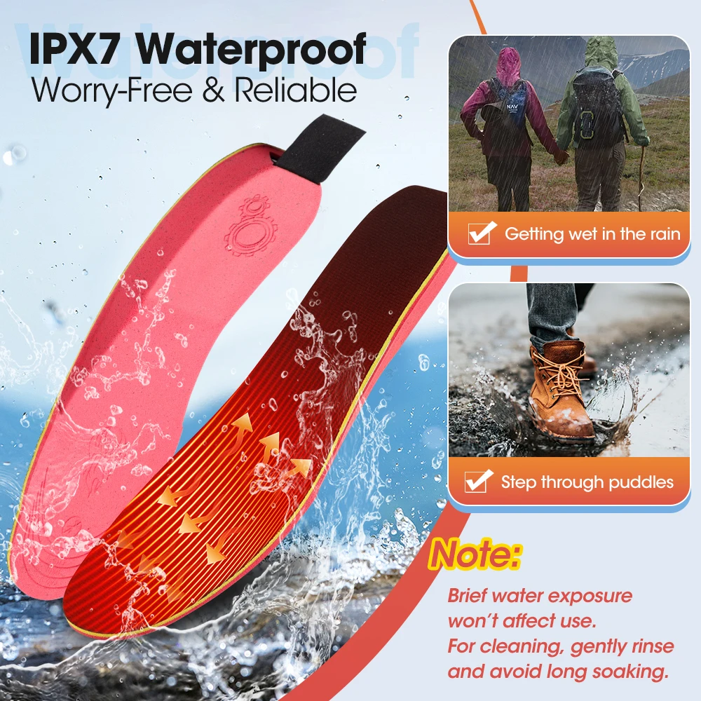 Smart APP Control Heated Insoles Electric Foot Warming Pad Winter Camping Outdoor Ski Adjustable Temperature Heating Shoe Pads