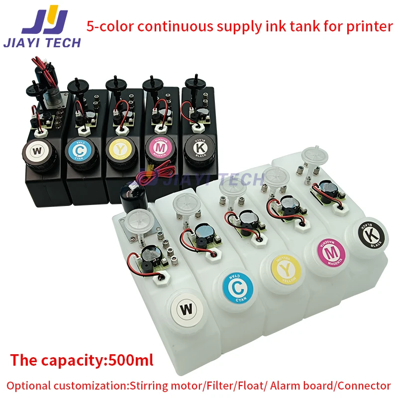 Description Picture 2 of item500ml Ink Tank Continuous Ink Supply System Cartridge with Alarm Board Stirring Motor Filter Float Sensor Ink Bottle