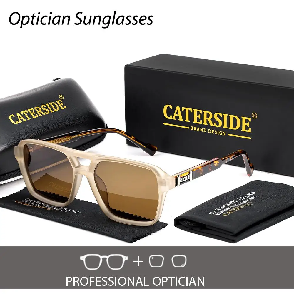 CATERSIDE Männer Optische Sonnenbrille Angepasst Mit Quadratischen Linsen Brillen Frauen Kurzsichtigkeit Outdoor Brillen UV400 – Detail 12