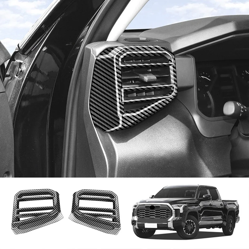 

Приборная панель автомобиля, правая и левая решетка вентиляционного отверстия кондиционера, отделка карбонового волокна, узор ABS для Toyota 2022-2023