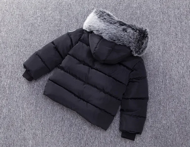 Parkas Children Clothing Thickening Fur Collar Cotton Boys Girls Baby Winter Fashion Europe America Cold Prevention Tide