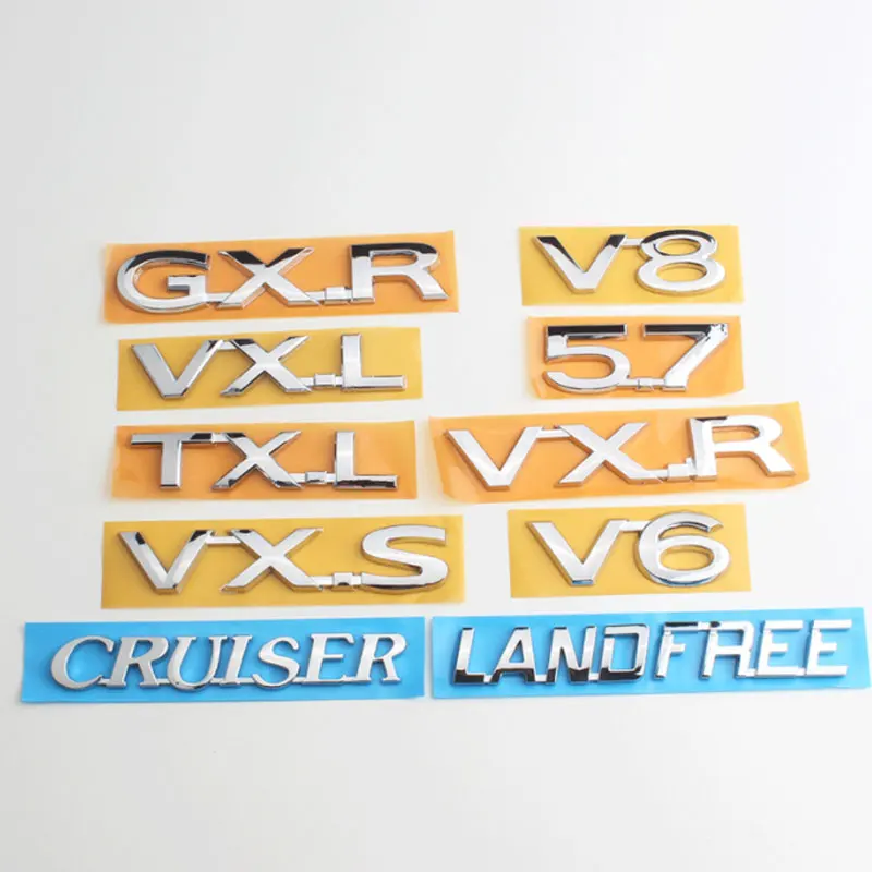 

VXRi VX VXS TX GXRi car stickers for Toyota Domineer TXL LAND FREE Land Cruiser letter refit decal decoration label accessories