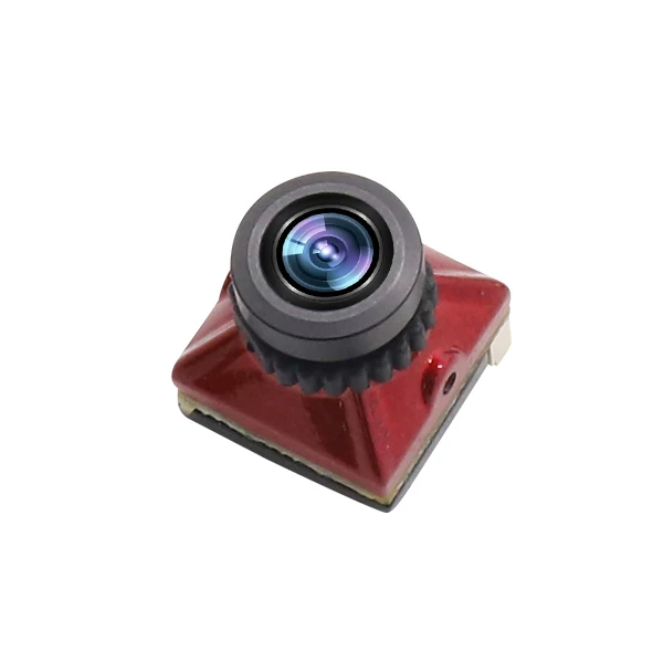 Comparaison de taille entre la FlytoFPV Micro Caméra et une pièce de monnaie, montrant sa compacité pour drone FPV.