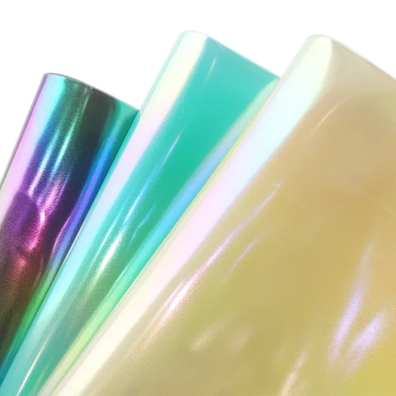 Rainbow TPU Film 0.4mm Large Laser Pearl Multicolor Cosmetic Bag Handbag Luggage Rainbow Fabric Fashionable Artificial Leather