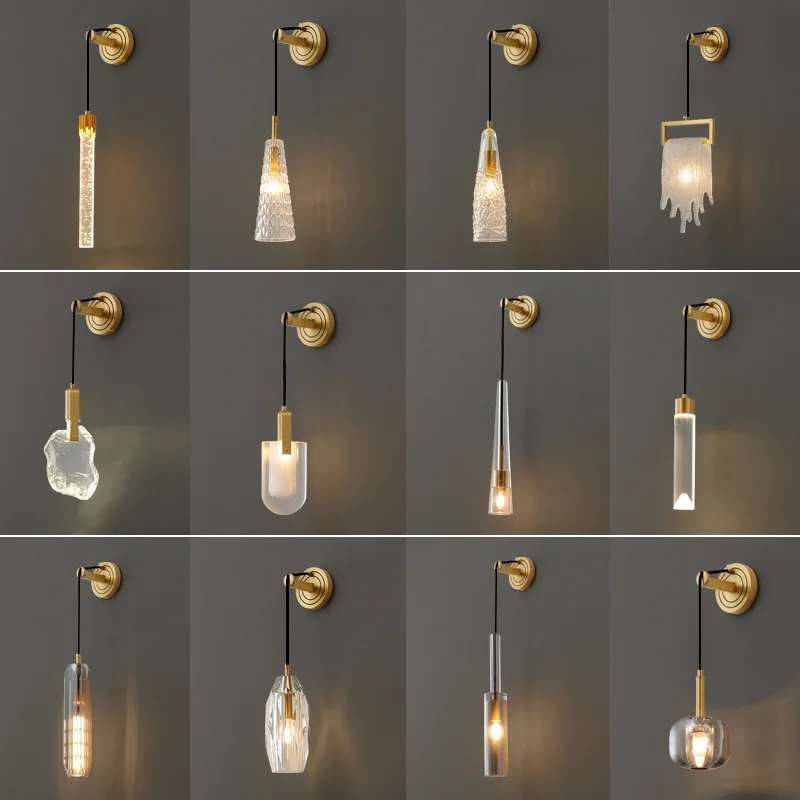 

BERTH Nordic Wall Lamp LED Modern Luxury Vintage Crystal Brass Sconces Light Decor for Home Living Room Bedroom Corridor