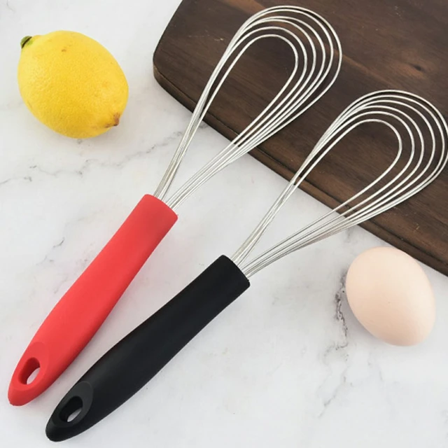 11 Flat Silicone Whisk Manual Egg Beater Mixer Kitchen Baking Utensil Milk  Cream Butter Whisk Mixer