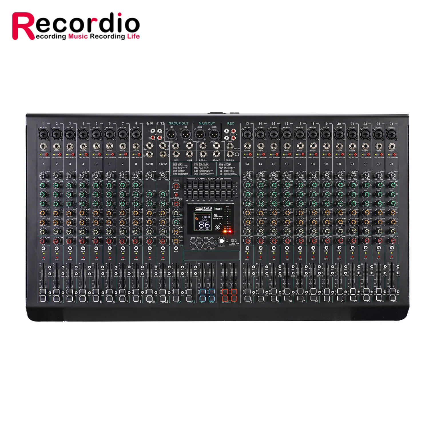 Gax-Fc24 Xlr Microfono Jack Mixer Professionale Per Karaoke Studio Streaming Registrazione Audio Ad Alte Prestazioni Discoteca Musica Dj