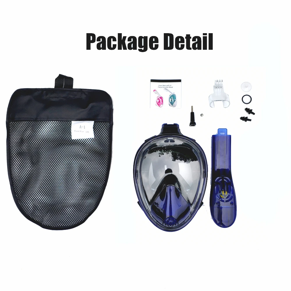 New Underwater Snorkeling Mask Set 180 Degree Wide Swimming Masks Safe Waterproof Scuba Anti Fog Full Face Diving Mask Kids