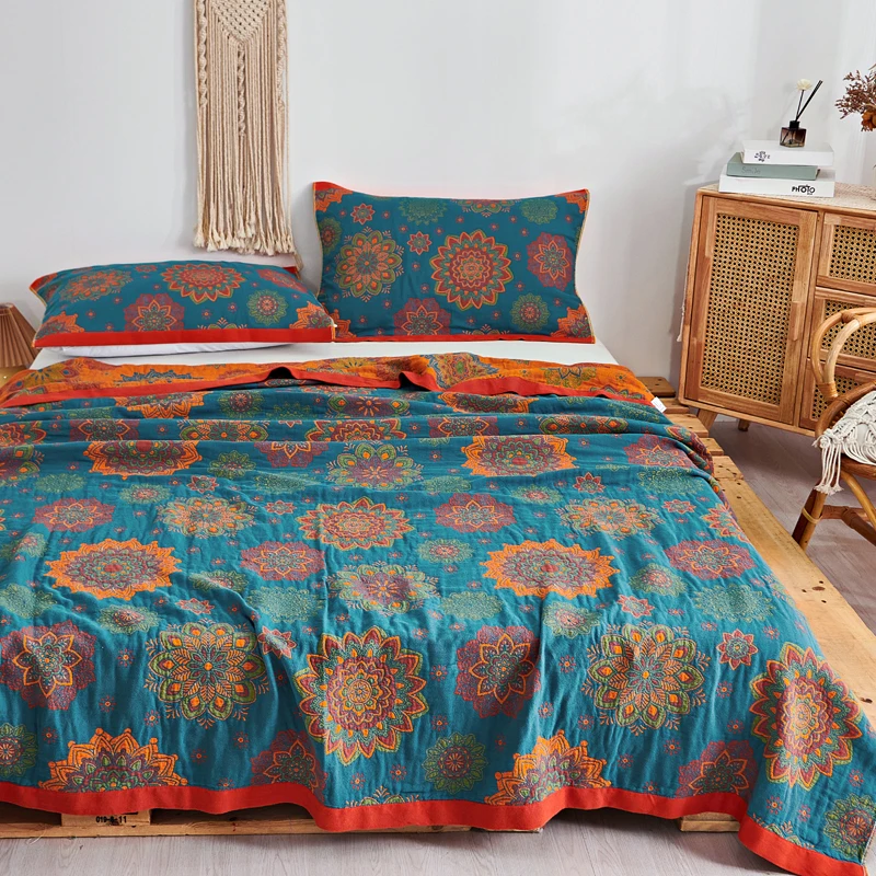 1 шт. покрывало на кровать Королевский размер винтажный стиль Марлевое одеяло для