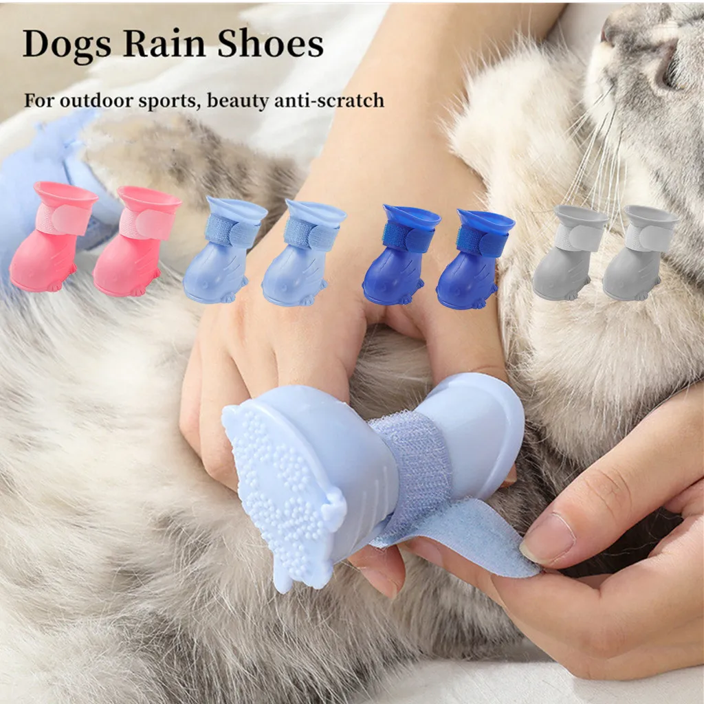 Pet rain shoes dog cat anti-slip rubber boot dogs cats foot cover