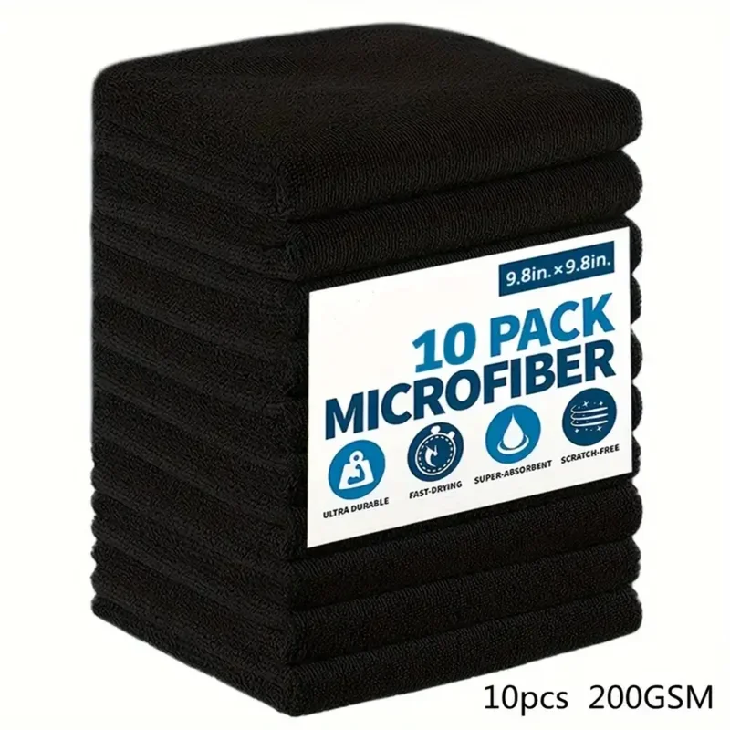 5/10/20pcs Kitchen Towel, Ultra-fine Fiber Light Gray Cleaning Cloth Set, Absorbent, Soft And Stain-removing Cloth