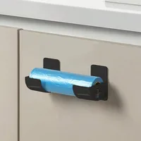 4/2pcs Kitchen Bath Wall Mount Plastic Poly Trash Waste Bag Roll Holder Dispenser Freshness Film Roll Storage Rack for Closet 1