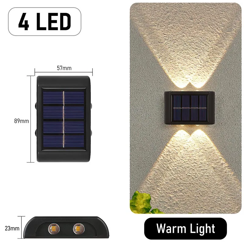 2022 Solar Light Waterproof Outdoor Led Light Outdoor Sunlight Lamp for Garden Street Landscape Balcony Decor Wall Lamp Fence solar fence lights