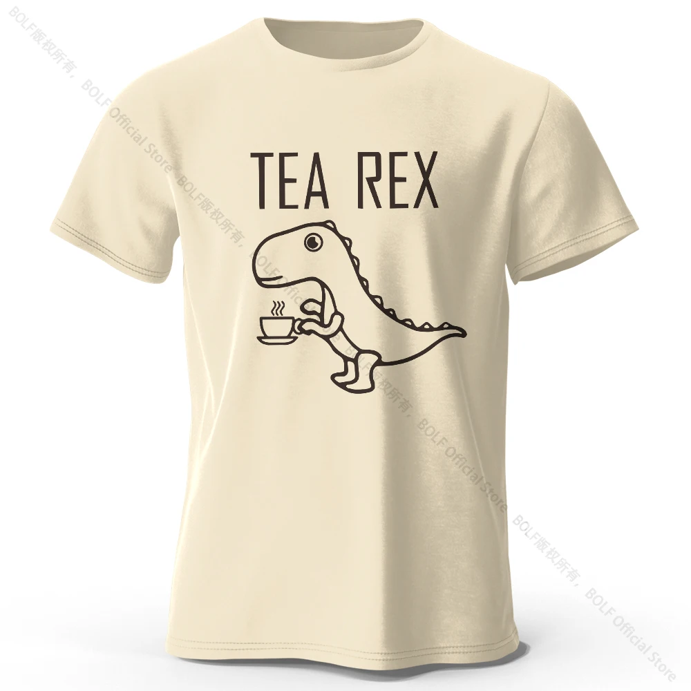 Tea-Rex Dinosaur Graphic Unisex Cotton T-Shirt - Soft & Breathable Short Sleeve Tee