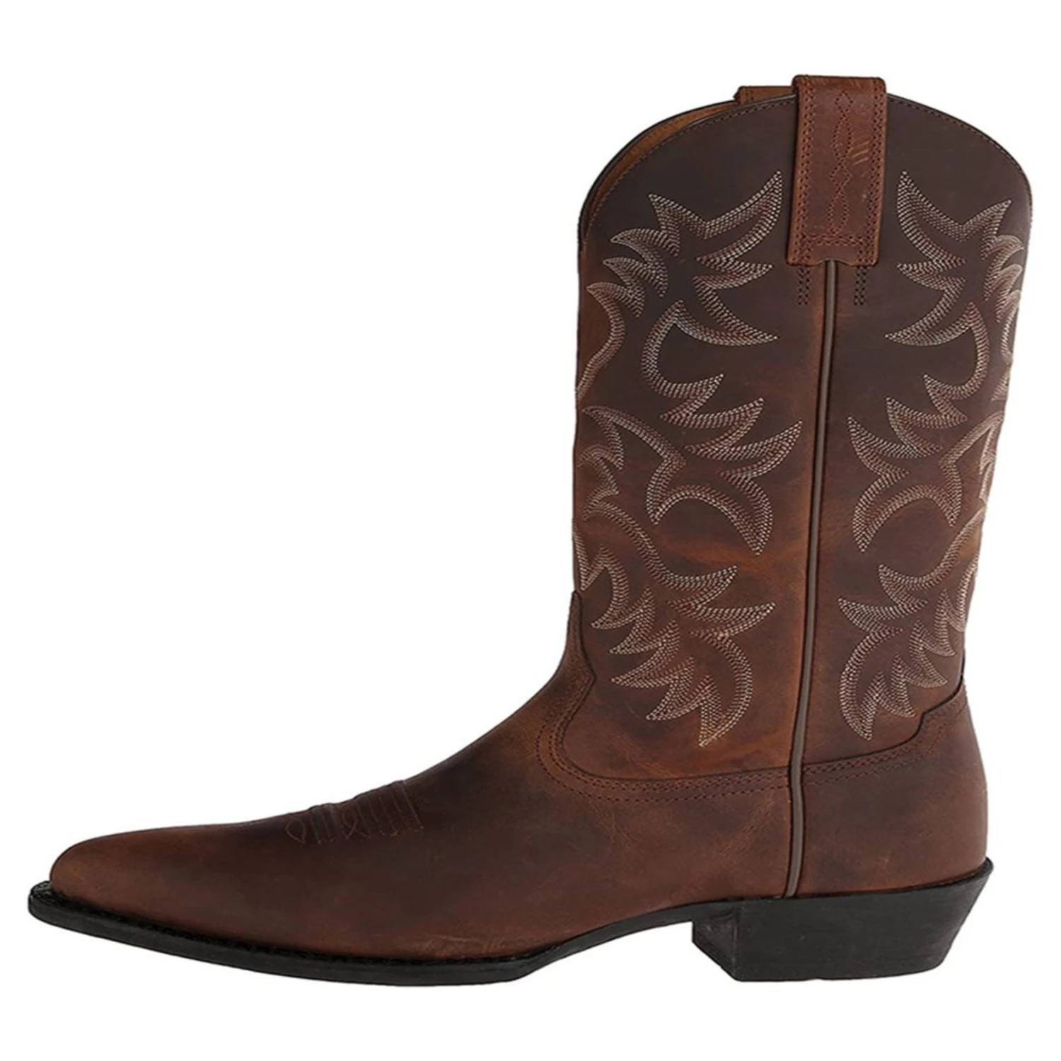 Comfortable Mid Calf Cowboy Boots for Men, Embroidered Size 11