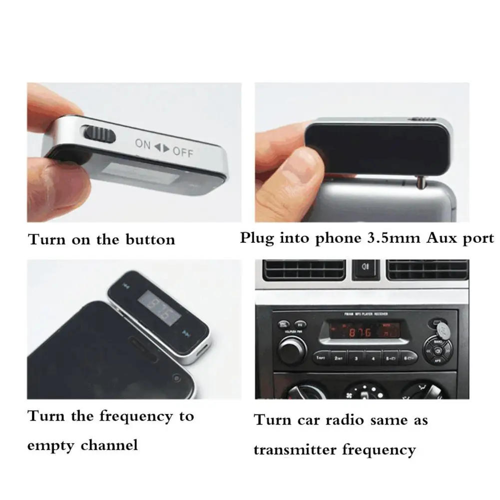 3.5mm Car Music Audio Fm Transmitter Car Kit Lcd Display Mini Wireless Transmitter fm transmitter Compatible For Android Iphone