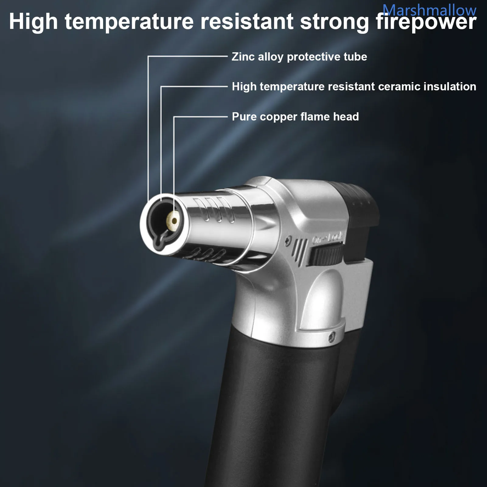 Tragbare Metall-Flame BBQ Heizung Zünd Grill Küche Lötlampe - Einstellbare Butangas-Fackel Feuerzeug Brenner Flamme