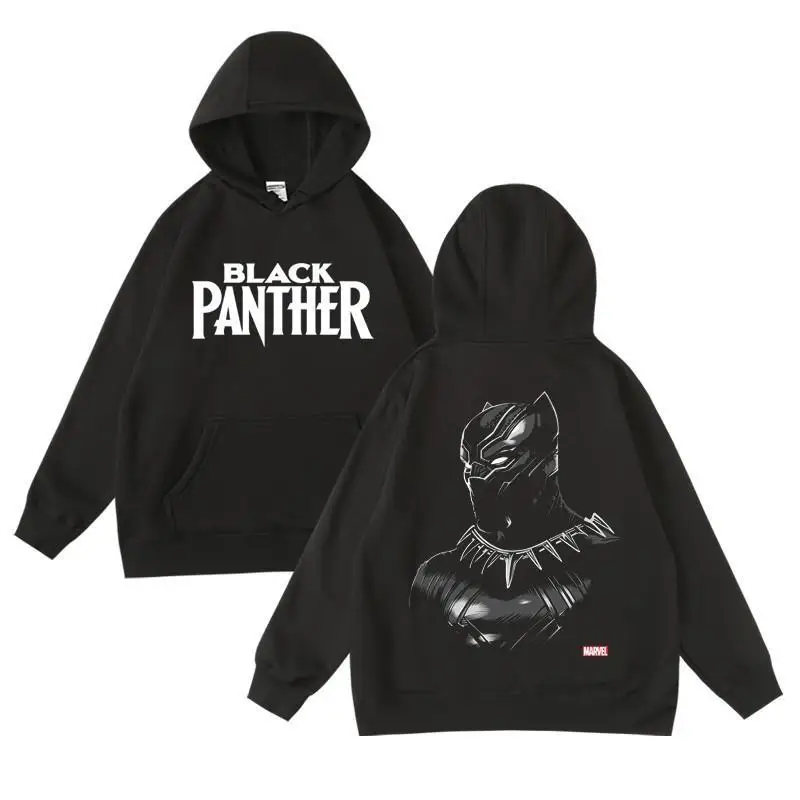 Wakanda King Black Panther Joint Memorial Tribute Around Autumn and Winter Hooded Pullover Sweater