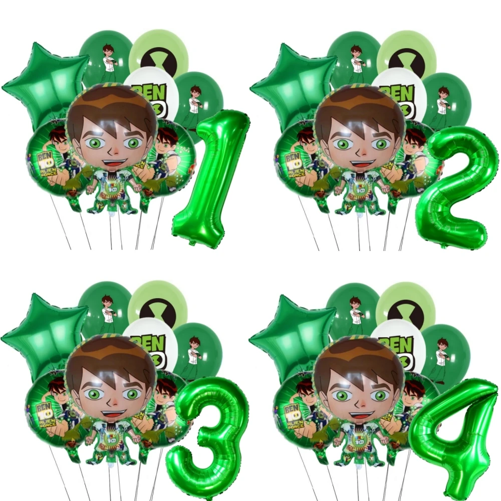 

1Set Ben 10 Balloon 32 Inch Number Foil Balloons 1st-9st Kids Ben Game Theme Birthday Party Decorations Baby Shower Globos Toy