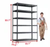 6 Tier Heavy Duty Metal Storage Shelves Storage Shelves for Basements Garages and Kitchen 84"H*55.1"W*23.6"D 3