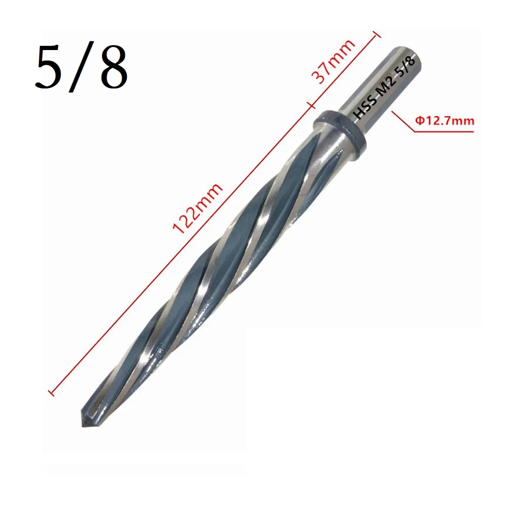 1pc 1/2inch 3/8inch Shank Bridge Reamer HSS Tapered Reamer High Speed Steel Spiral Flute Drill Bit Electric Drill Screw Cutting 3
