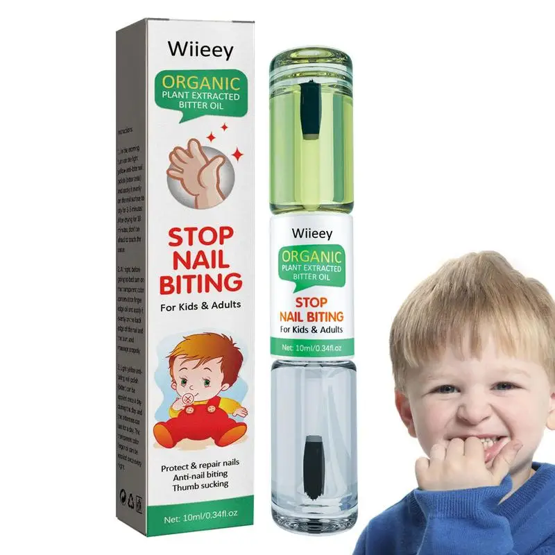 No Bite Nail Polish Nail Biting Stop Fingernail Oil With Double Head Design Prevent Thumb
