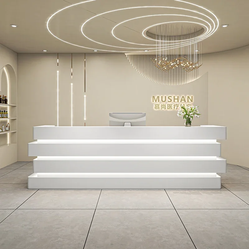 Reception Desk Balie Executive Counter Cosmetics Cashier Customer Center Checkout Podium Front Beauty Salon Store Store Counters