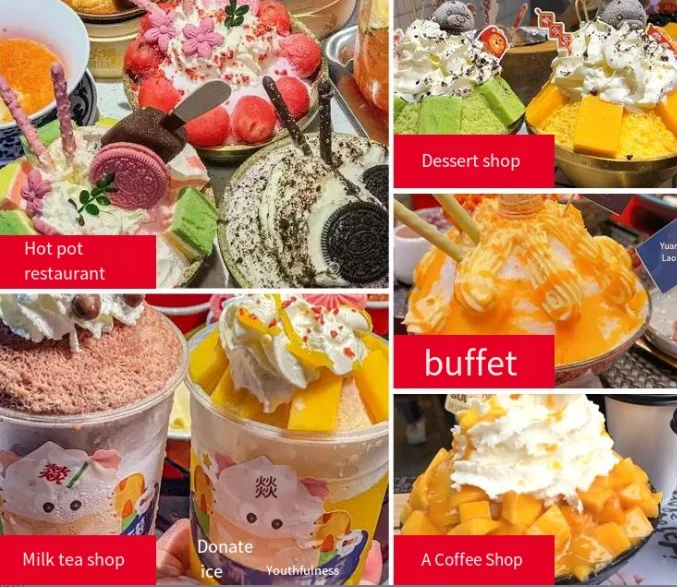 Description Picture 5 of item2024 fully automatic smoothie machine 400 w electric ice shaver slush machine commercial ice cream Fruit smoothie slush