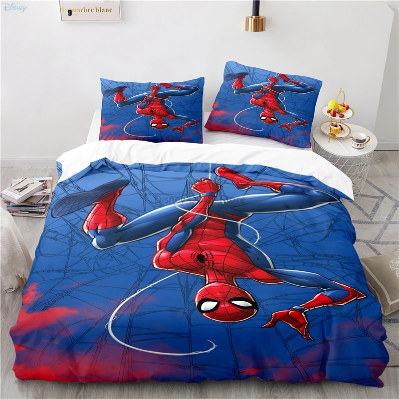 Spider Man Printed Duvet Cover Sets with Pillowcase Adult Children Classic Cartoon 3d Bedding Sets Bedroom Decor Queen King Size
