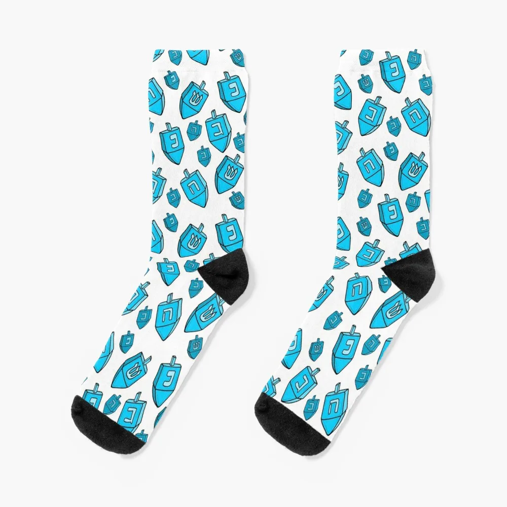 Hanukkah Dreidel Pattern, made by EndlessEmporium Socks compression stockings Women Fun socks Heating sock Socks Women's Men's gray guinea pig raspberries and blueberries pattern in mint backgroundsocks stockings man compression socks