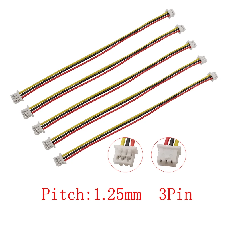 

20/10/5Pcs Micro JST 1.25mm Pitch 3 Pin Female to Female Plug Wire Cable Connector 10CM 15CM 20CM 30CM 28AWG Electronic Wires