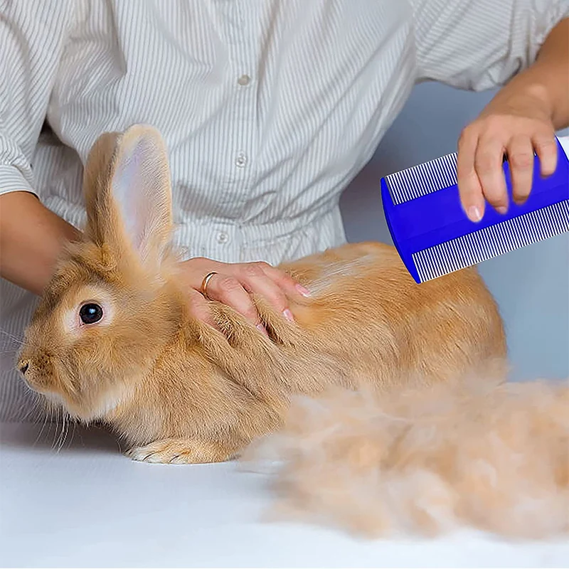 Rabbit Grooming Kit Pet Nail Clipper Double-Sided Shampoo Bath Brush Tear Stain Remover Combs 4Pcs pet cleaning tools pet grooming comb