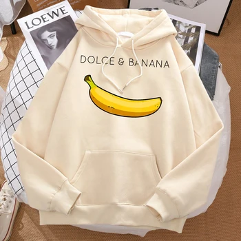 Funny Dolce&Banana Prints Unisex Sweatshirt Autumn S-Xxlhooded Fleece High Quality Hoodies Hipster Casual Loose Clothes Women'S