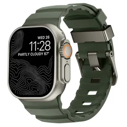 Trail Soft Silicone High-End Wristband Bracelet for 44MM 45MM 46MM (Dark green grey)