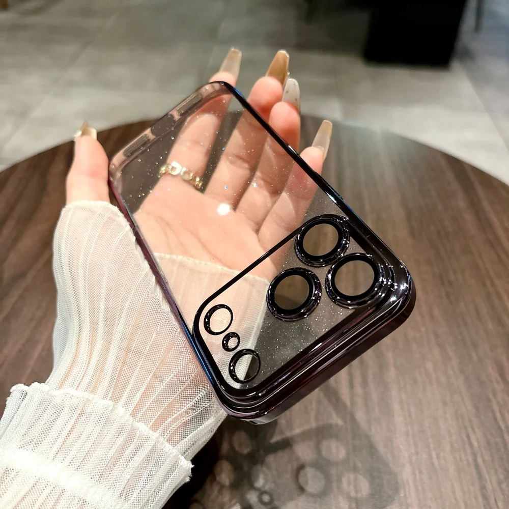 Sparkling Transparent Glitter Armor Phone Case - Shiny Bling Rugged Protection