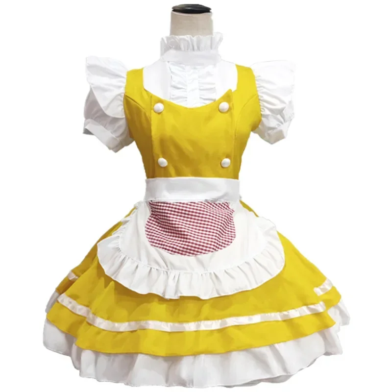 Cos College Well-behaved Student Maid Costume Loli Small Dress Clothes Japanese Anime Yellow Fantasy Maid Costume