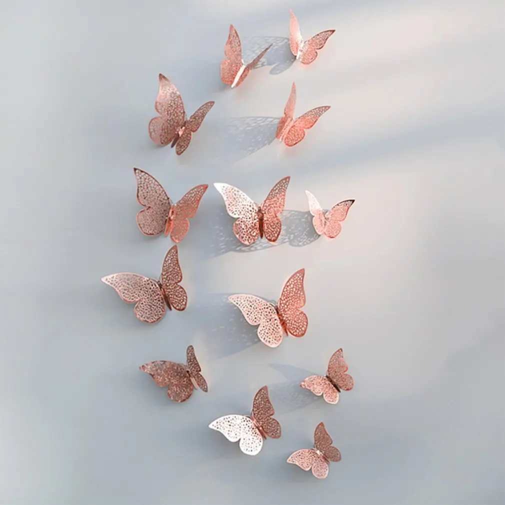 

12pcs 3D PVC Butterfly Wall Stickers DIY Fridge Decals Wallpaper for House Bedroom Party Decoration Room Wall Art Modern City -