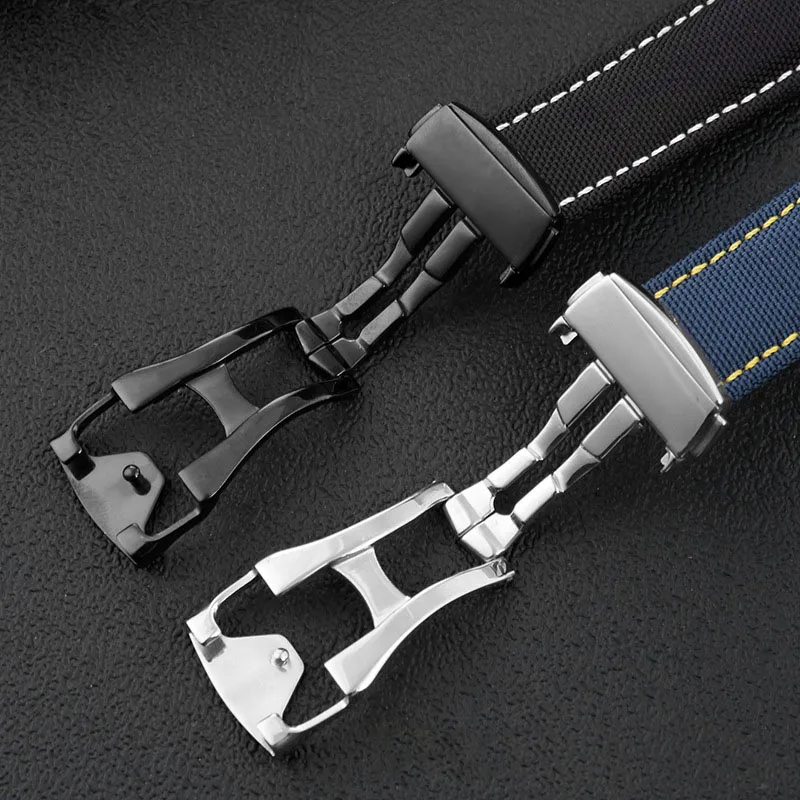 

19mm 20mm 21mm 22mm Canvas Nylon Leather Watch Strap for Omega Seamaster 300 AT150 Watch Band