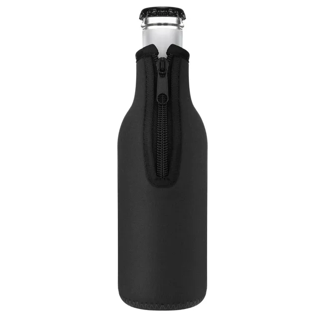 1Pcs Beer Bottle Cooler Sleeves with Ring Zipper Collapsible Neoprene
