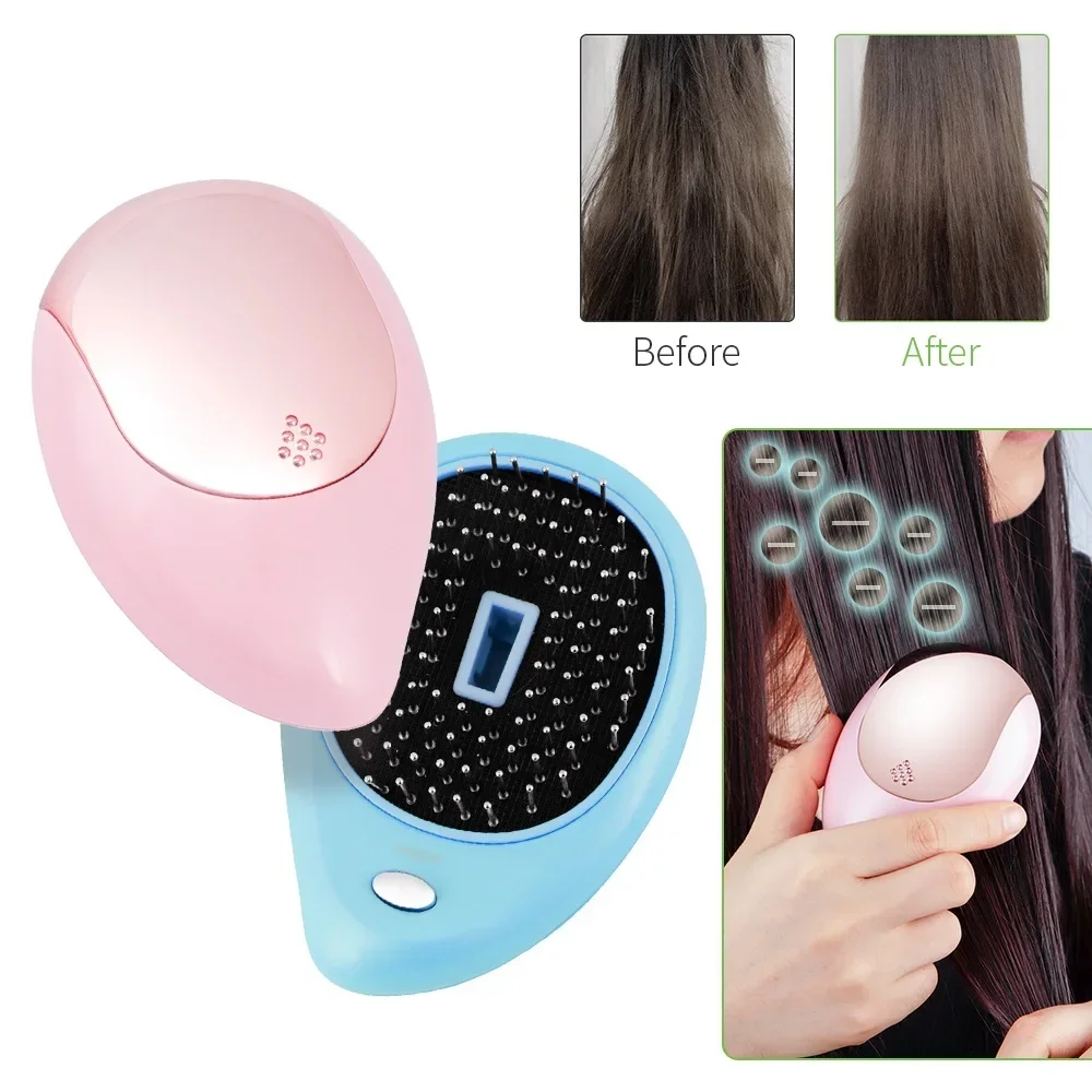 

Negative Ion Hair Brush Anti Static Mini Ionic Comb Hair Straightener Hairbrush Head Scalp Massager Magic Hair Styling Tools