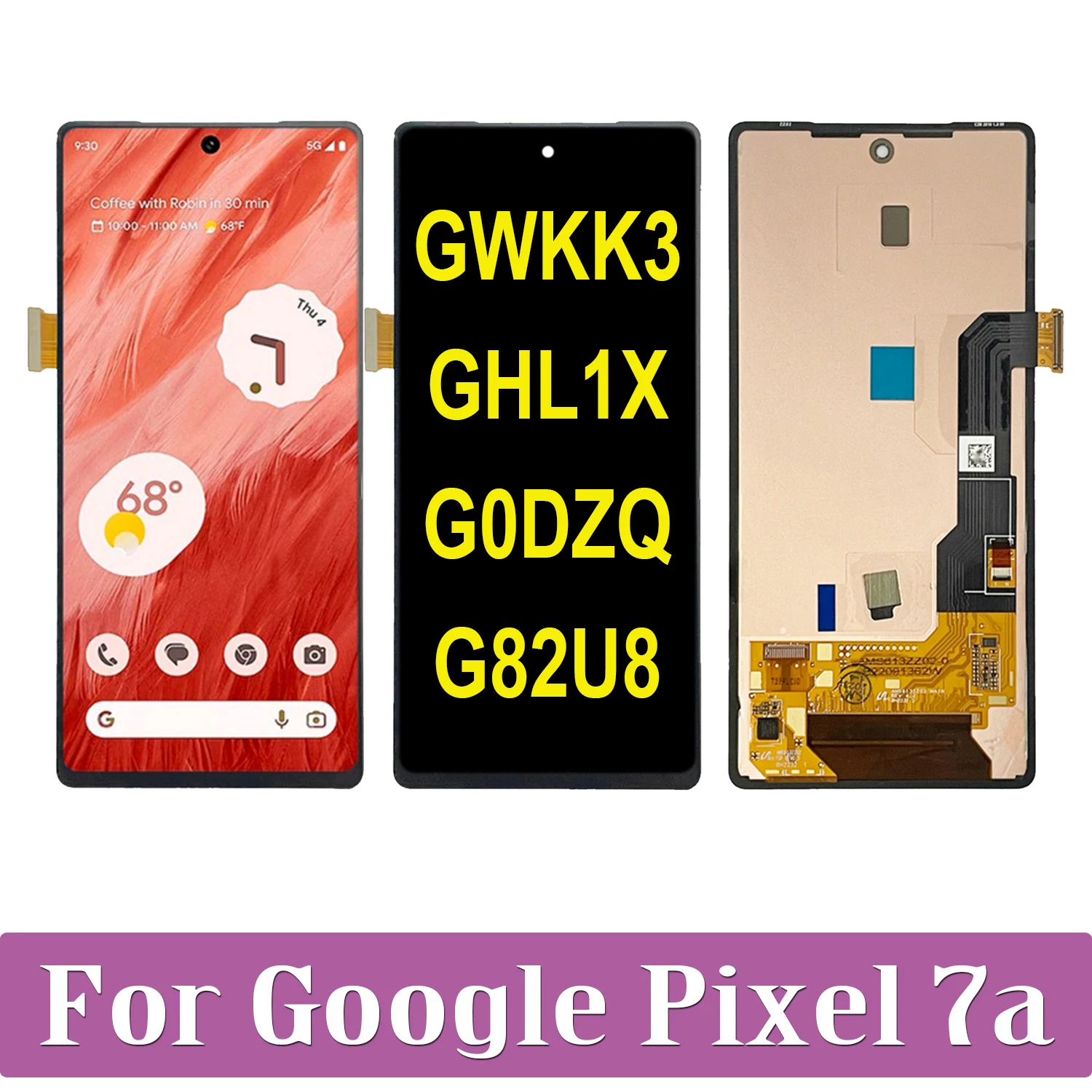 Google Pixel 7a用の交換用タッチスクリーン,デジタイザー