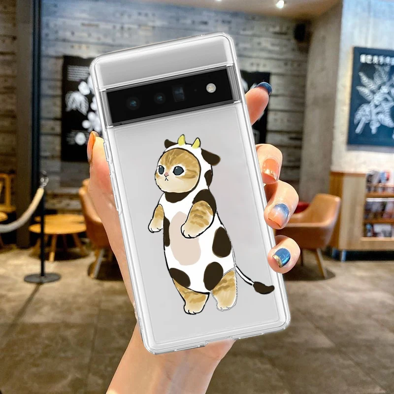 Charming Cat Cartoon Phone Case - Shockproof Clear Silicone TPU Cover