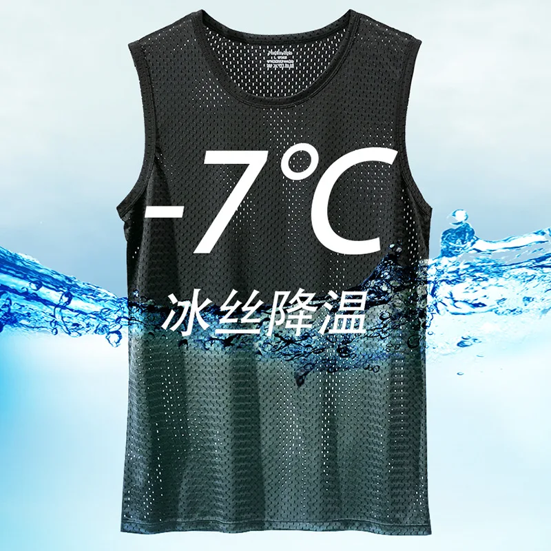 Summer Mesh Tank Top Men Gym Fitness Quick Dry T-shirt Mens