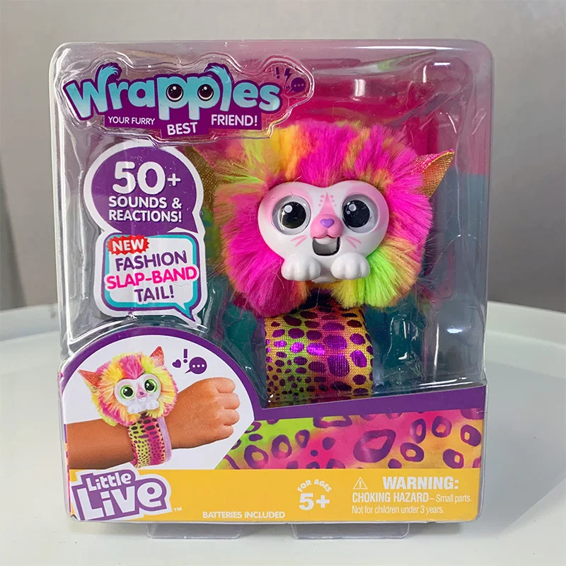 Little Live Wrapples Unao Or Bonnie Kids Interactive Toy Slap Band Tail Cute Stuff Animal Soft Plush Toys Dolls For Girls Blue plush toys electric interactive toy