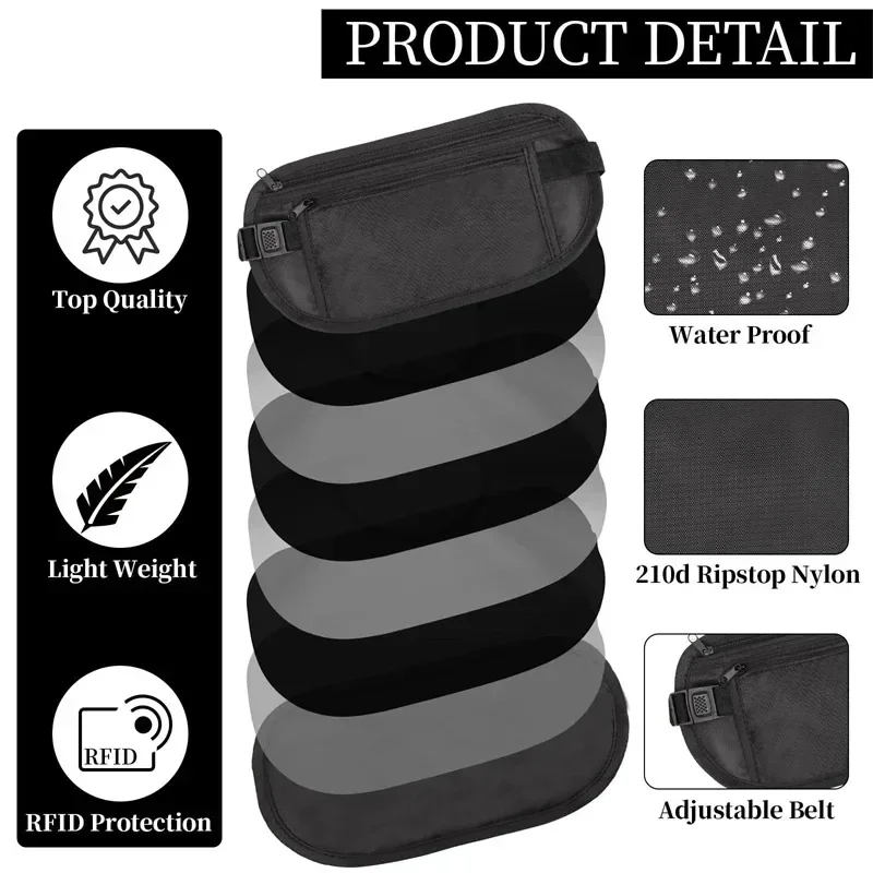 Sport Running Waist Bag Invisible Travel Pouch For Passport Money Belt