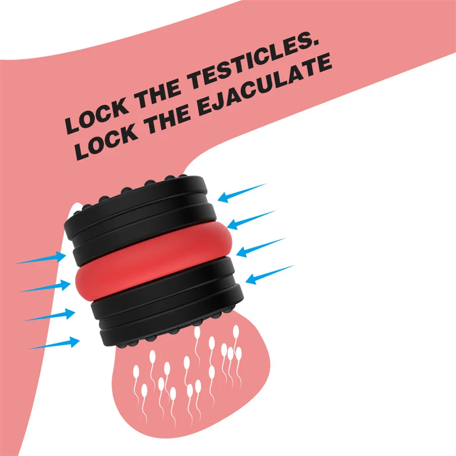 Sex Toys Tools Male Scrotum Lock Ring Removable Erection Delay Time Ejaculation Penis Rings Enlargement Cock Ball Stretcher silicone penis ring penis ring silicone penis rings